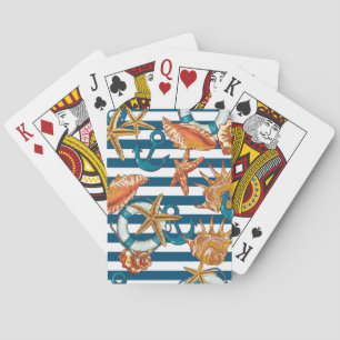 Sea Shells And Anchor Pattern Playing Cards