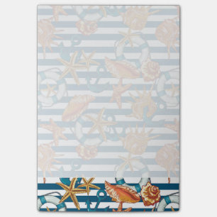 Sea Shells And Anchor Pattern Post-it Notes