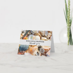 Sea shells and Driftwood on Beach Sand Thank You Card