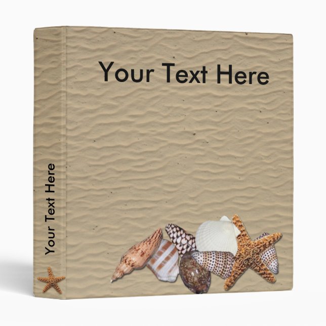 Sea Shells and Sandy Beach Binder (Front/Spine)