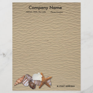 Sea Shells and Sandy Beach Letterhead