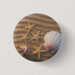 Sea Shells And Starfish 1 Inch Round Button
