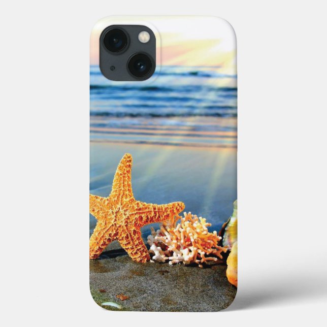 Sea shells and starfish on beach Case-Mate iPhone case (Back)