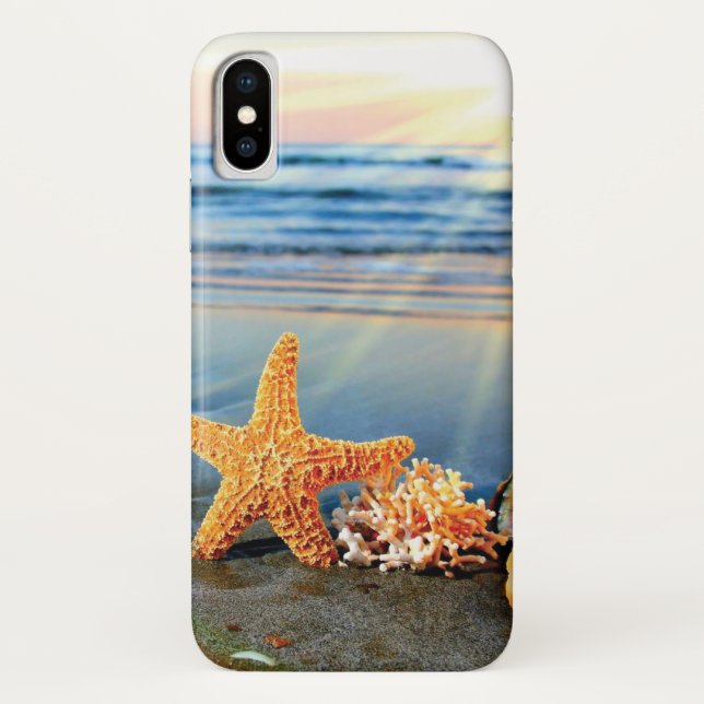 Sea shells and starfish on beach Case-Mate iPhone case (Back)
