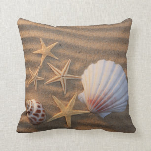 Sea Shells And Starfish Throw Pillow