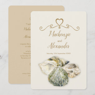Sea shells Art beach invitations de mariage