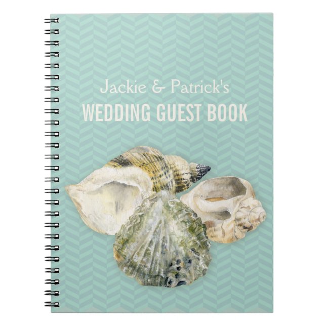 Sea shells art & chervon aqua livre d'or carnet (Devant)