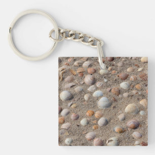 Sea shells at the beach keychain