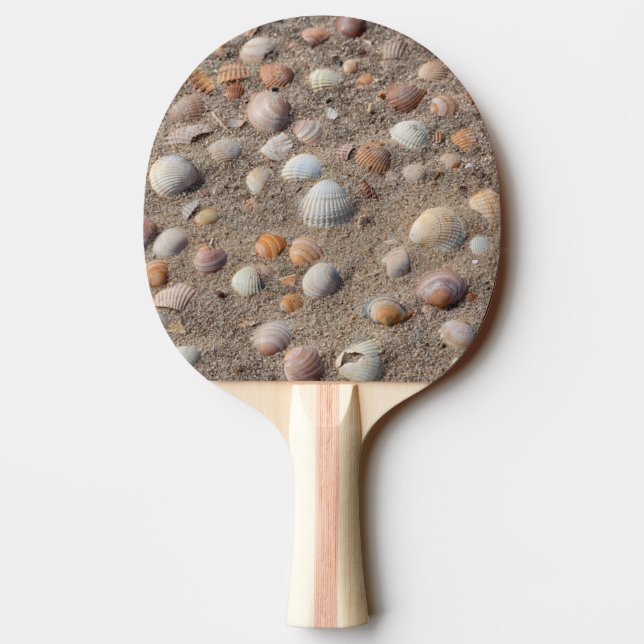 Sea  shells at the beach ping pong paddle (Back)