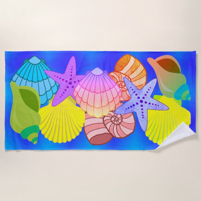 Sea Shells  Beach Towel (Front)