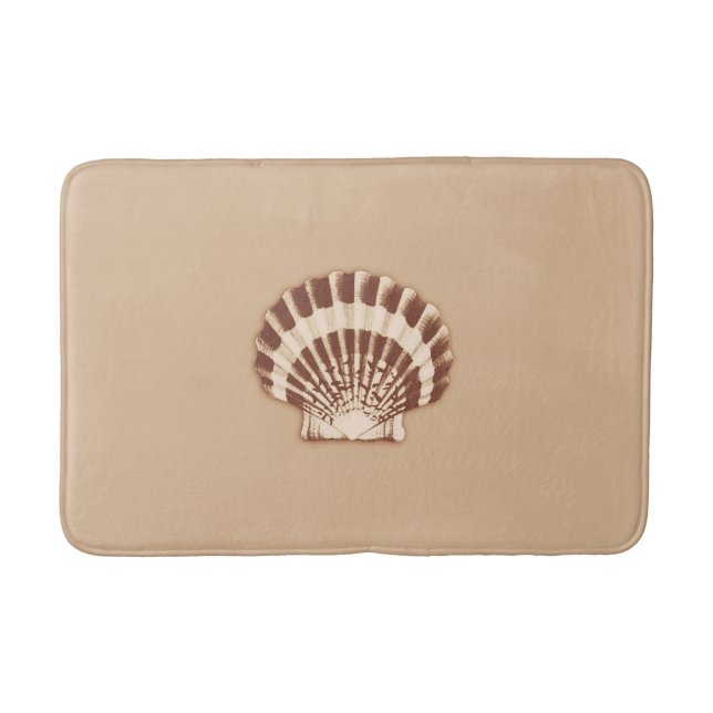 Sea shells - brown and beige bath mat (Front)