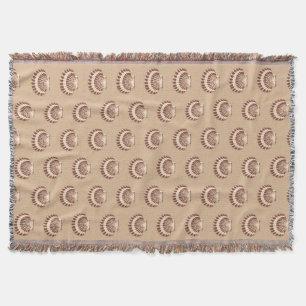 Sea shells - brown and beige throw blanket