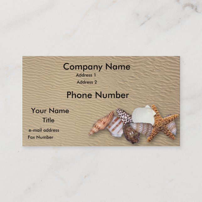 Sea shells business card (Front)