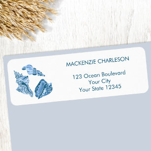 Sea Shells Coastal Return Address Label