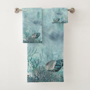 Sea shells Composition Bath Towel Set