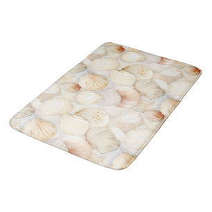 Sea Shells Cream Sand Ivory Beach Bath Mat