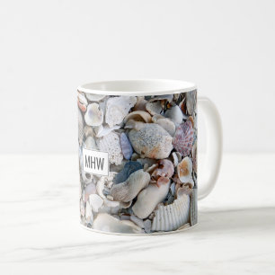 Sea Shells custom monogram mugs