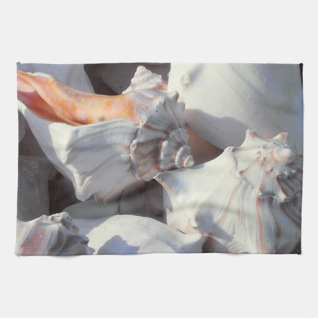 Sea Shells in sunlight and shadow Kitchen Towel (Horizontal)