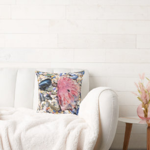 Sea Shells Jellyfish Ocean Beach View Throw Pillow