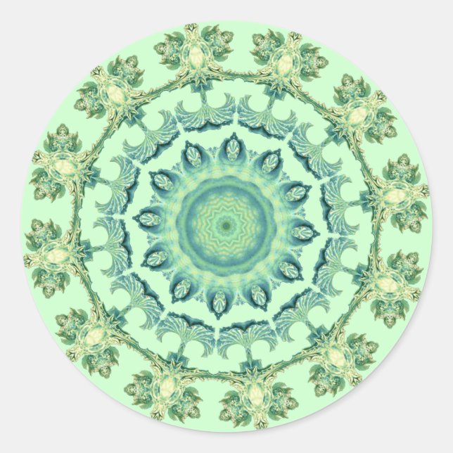 Sea Shells Mandala Classic Round Sticker (Front)