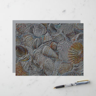 Sea Shells Ocean Beach Grey Gold Silver Decoupage