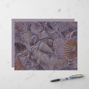 Sea Shells Ocean Beach Purple Metallic Design