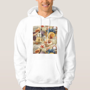 Sea shells on beach hoodie