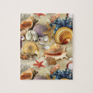 Sea shells on beach jigsaw puzzle