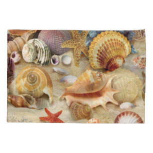 Sea shells on beach pillowcase