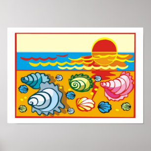 Sea Shells on the Beach Poster