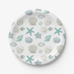 Sea shells paper plate