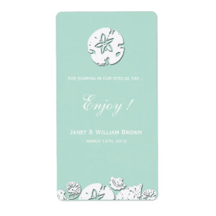 Sea Shells - Personalized Wine Labels
