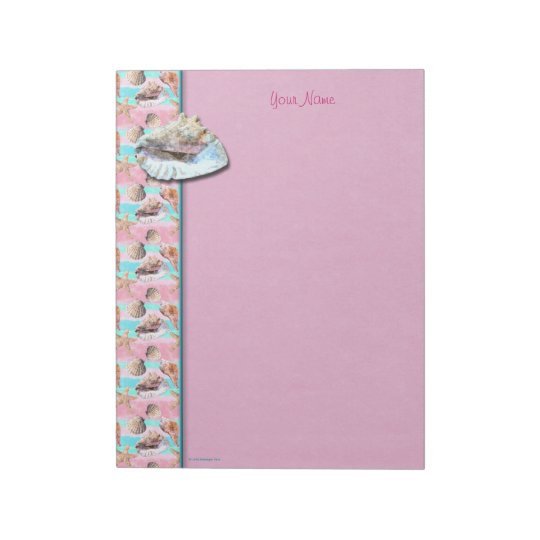 Sea Shells Pink and Turquoise Watercolor Notepad