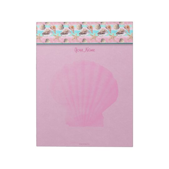 Sea Shells Pink and Turquoise Watercolor Notepad