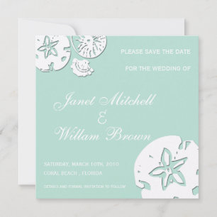 Sea Shells - save the date cards
