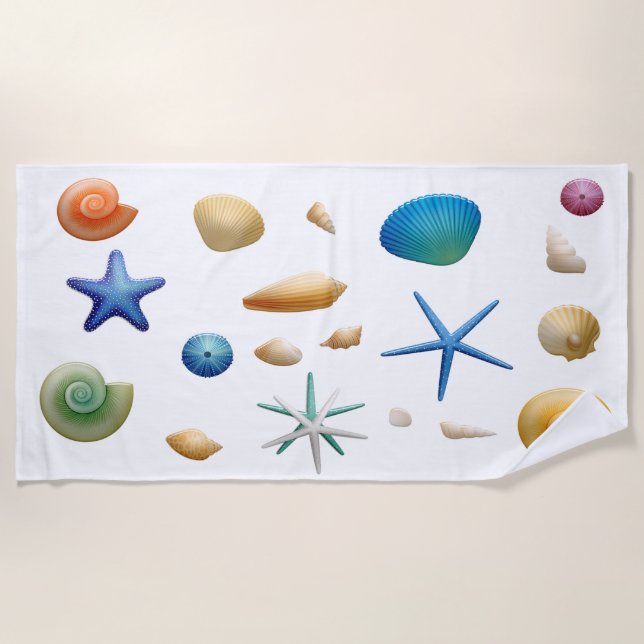 Sea Shells Sea Shells Beach Towel (Front)