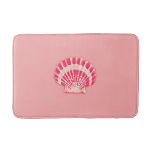 Sea shells - shades of coral pink bath mat