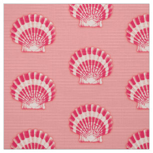 Sea shells - shades of coral pink fabric