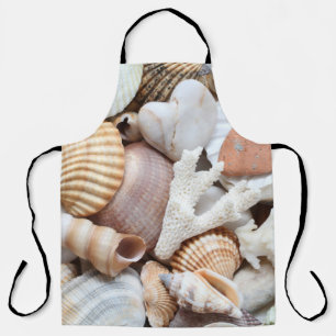 Sea Shells Stones Coral Background Apron