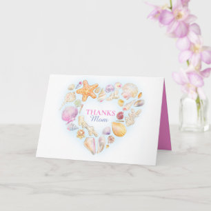 Sea shells watercolor art Mother's Day Card