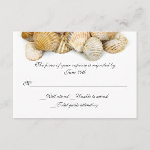 Sea Shells Wedding RSVP Card