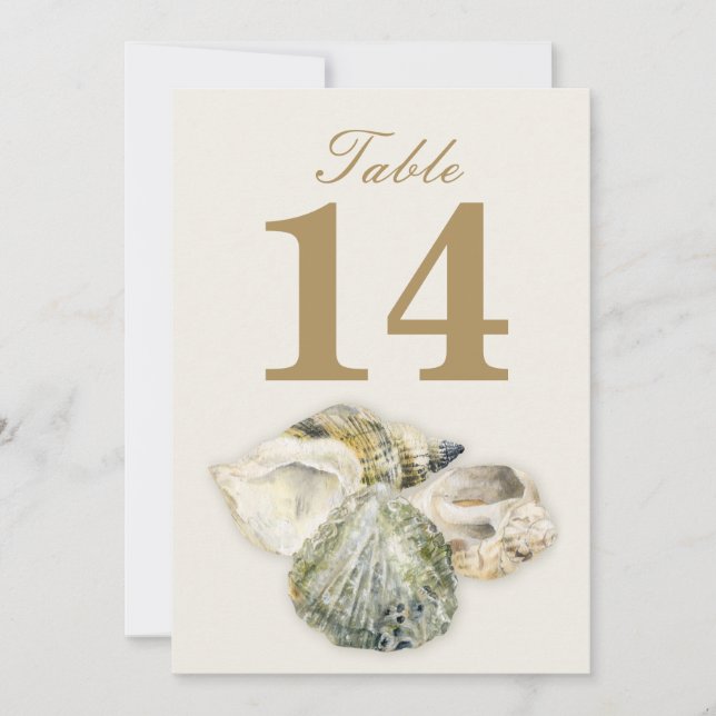 Sea shells wedding table numbers (Front)
