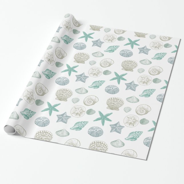 Sea Shells Wrapping Paper (Unrolled)