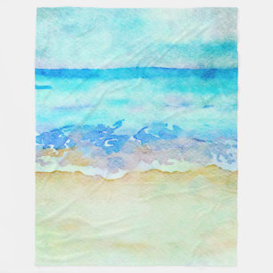 *~* Sea Shore AR7 Beach Nautical Waves Surf Beach  Fleece Blanket