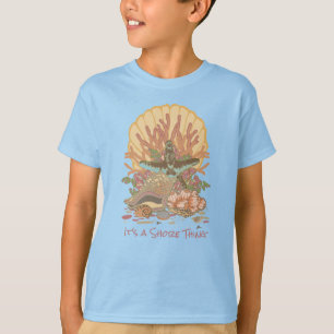 Sea Shore Beach Vibe Coral and Tan T-Shirt