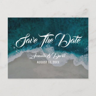 Sea Shore Destination Beach Wedding Save The Date Announcement Postcard