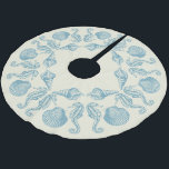 Sea Side Beach Merry Christmas Warm White Brushed Polyester Tree Skirt<br><div class="desc">Complete your seaside or beach holiday scene with your own custom tree skirt.  Ocean themed design features sea horses and shells in an attractive pattern.  Change the warm white background colour to fit your own colour theme.</div>