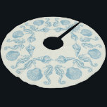 Sea Side Shells Beach Christmas Warm White Brushed Polyester Tree Skirt<br><div class="desc">Complete your seaside or beach holiday scene with your own custom tree skirt.  Ocean themed design features sea horses and shells in an attractive pattern.  Change the warm white background colour to fit your own colour theme.</div>