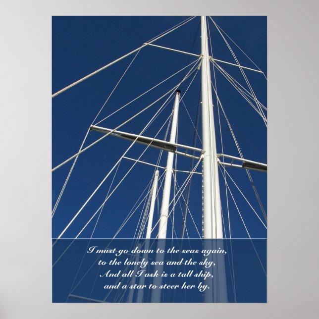 Sea & Sky Poem Ships Rigging Poster (Front)