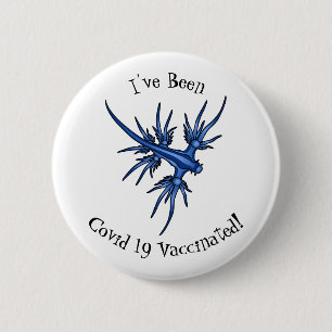 Sea slug blue dragon illustration 2 inch round button
